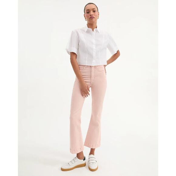 NWT Veronica Beard Carson High-Rise Ankle Flare Jeans Sz 24 Stoned Pink #3C504 - Picture 1 of 14